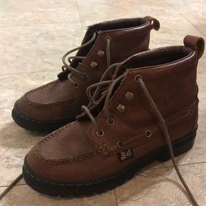 Justin boots lace up brown leather work boots